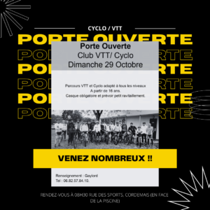 Lire la suite à propos de l’article Porte ouverte Cyclo / VTT
