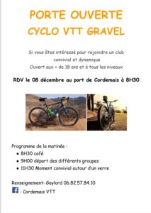 Lire la suite à propos de l’article Porte ouverte – Cyclo/VTT